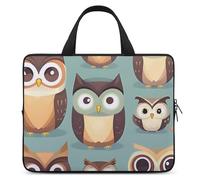 Animal Cartoon Owls Cute Laptop Sleeve Ultra-Thin, Lightweight & Waterproof 12inch Laptop Bags, Durable Neoprene Material, Portable Protective Computer Bag with Hand Strap