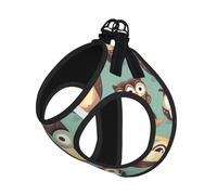 Animal Cartoon Owls Cute Print Dog Harness Leash Set Reflective Pet Harness Puppy Vest Suitable Dogs Cats Small Breeds