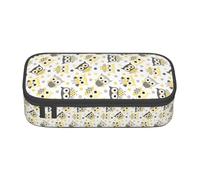 Animal Cartoon Owls Cute Print Fashionable Functional Pencil Case Convenient Daily Use Storage Makeup Toiletries