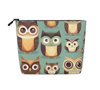 Animal Cartoon Owls Cute Print Makeup Bag Cute Cosmetic Bag for Women Makeup Pouch Travel Toiletry Bag for Lady