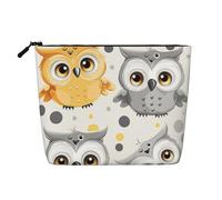 Animal Cartoon Owls Cute Print Makeup Bag, Travel Cosmetic Bag for Women Large Capacity Organiser Bag Wash Bags for Travel Daily Use