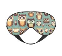 Animal Cartoon Owls Cute Print Sleep Mask Silk-Like Eye Mask Sleeping Eye Mask for Women Men for Travel Sleep Relaxation