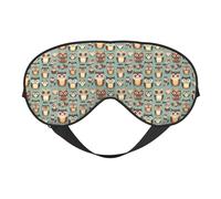 Animal Cartoon Owls Cute Print Soft Eye Mask Lightweight Sleep Aid Breathable Blackout Travel Nap Yoga Meditation