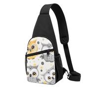 Animal Cartoon Owls Cute Printed Chest Bag Sling Bag for Men Women, Outdoor Crossbody Fanny Packs Hiking Chest Packs Sport Daypacks