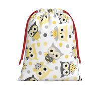 Animal Cartoon Owls Cute Printed Christmas Drawstring Gift Bags For Decorating Christmas Trees Staircases And Porches Party Favors Wedding Decor & Holiday Packaging 3 Sizes