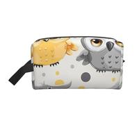 Animal Cartoon Owls Cute Printed Makeup Bag Large Travel Cosmetic Bags Waterproof Cosmetic Case Toiletry Bag Organizer for Women Mom Girls