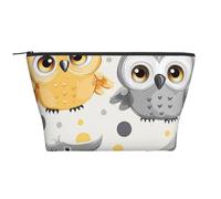 Animal Cartoon Owls Cute Printed Travel Makeup Bag Trapeze Cosmetic Bag Makeup Case Toiletry Bag Organiser for Women