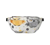 Animal Cartoon Owls Cute Printed Waist Bag Adjustable Bum Bag Lightweight Travel Waist Fanny Pack Belt for Walking Cycling Hiking Travel