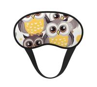 Animal Cartoon Owls Cute Sleep Mask for Men Women Blackout Eye Masks for Sleep, Relaxing Zero Pressure Night Blindfold Soft Breathable Eye Cover for Travel, Night Work, Nap, Office