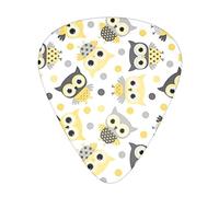 Animal Cartoon Owls Cute Unique Guitar Picks With Clear Prints And Multiple Thicknesses