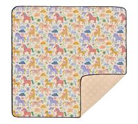 Animal Cartoon Patterns Soft Foam Baby Activity Play Mat for Floor Waterproof Padded Play Mat for Baby Toddler Infant, 50'' x 50''