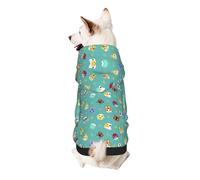 Animal Cartoon Print Dog Hoodie For Small Dogs, Warm, Soft, And Breathable Sweatshirt, Easy To Wear Jumper, Pet Winter Weather Coat Pullover