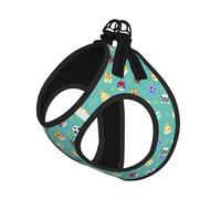 Animal Cartoon Print Harness Leash Set For Cats And Dogs, Reflective Adjustable, Soft Breathable Mesh Vest With Escape-Proof Lead, For Small Pets And Kitten Puppies