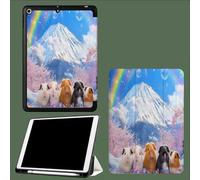 Animal Case for iPad 9th Generation 2021/ iPad 8th Generation 2020/ iPad 7th Generation 2019,Smart Magnetic Cover with Pencil Holder,Auto Wake/Sleep Cute Guinea Pig Under The Snow Mountain