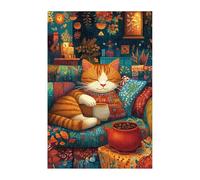 Animal Cat Cafe Jigsaw Puzzles for Adults 500, Fun Challenging Educational Games, Difficult Jigsaw Puzzles for Adults, Puzzle 500 Pieces
