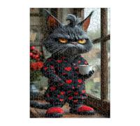 Animal Cat Cafe Puzzle 500 Pieces, Fun Challenging Puzzle Games, Difficult Jigsaw Puzzles for Adults 500 Pieces