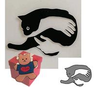 Animal Cat Cutting Dies for Card Making，Animal Cat Cutting Dies Cut Stencils for DIY Scrapbooking Photo Album Decorative Embossing Paper Dies for Card Making Templated+Cute Brooch Pin