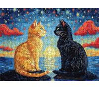 Animal Cat Puzzle - 5000 Piece Jigsaw Puzzles for Adults - The Back Features Printed Letter Guides - The Pieces fit Together Snugly - Wooden Puzzles for Adults - Gifts Family 61.6 X 41.5 Inch s7h-39
