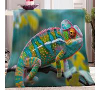 Animal Chameleon Super Soft Fluffy Fleece Throw Blanket Colourful Non-Shedding, Cozy Blanket for Couch, Sofa or Bed - Ideal for Adults & Kids Room Décor Gift 180x200 cm