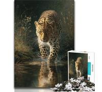 Animal Cheetah 1000 Piece Jigsaw Puzzle for Adults Teens,Brain Intelligence Challenge Addictive Toys for Home Decoration (75x50cm)