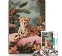 Animal Cheetah 1000 Piece Jigsaw Puzzles for Teenagers,Learning Educational Toys Family Games Unique Birthday And Gifts 50x75cm