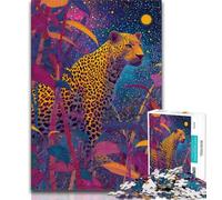 Animal Cheetah Adult Jigsaw Puzzles 1000 Pieces,Staycation Kill Time Every Piece Is Unique - Challenging Family Fun Game 38x26cm