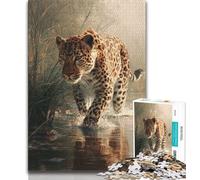 Animal Cheetah Puzzles for Teenagers Teens 1000pc Puzzle,Help The Brain Exercise Addictive Toys to Cultivate Patience A Work of Art (50x75cm)
