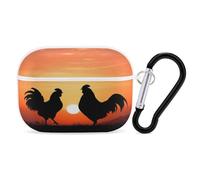 Animal Chickens Airpod Pro Case AirPods 2 Case for Women Hard Shell Protective Cover with Carabiner Keychain Compatible with AirPods Case 2nd 1st Generation, Front LED Visible White