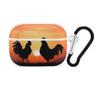 Animal Chickens AirPods Pro Case Cover with Keychain Ring PC Hard Shell Protective Case for AirPods Pro 2nd for Women Men Generation Easy Open Full Drop Protection Cover White-Style