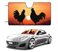 Animal Chickens Car Windshield Sun Shade Keep Car Interior Cool 55"x30" Folding Front Window Sun Shade, Heat Shield for SUV, Truck, Blocks UV