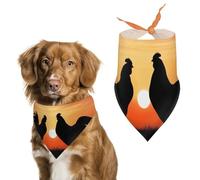 Animal Chickens Dog Bandana Triangle Dog Scarf Washable Polyester Dog Bibs Cute Pet Bandana for Medium Large Dogs Puppy and Cats