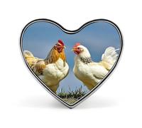 Animal Chickens Lapel Pin Exquisite Fashion Brooches Personalized Buttons Badge Novelty Unique Button Pins Cute Heart Shaped Pins Metal Buttons for Backpack Hat Bag Jacket
