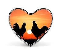 Animal Chickens Lapel Pin Fashion Brooch Pin Cute Button Badges Round Button Pins Enamel Pins Metal Pins back for Hat Shirt Clothing Bags Decoration