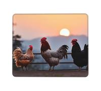 Animal Chickens Mouse Pad with Stitched Edge, Comfortable Mouse Pads with Non-Slip Rubber Base Gaming Mouse Mat Washable Mousepads Computers Laptop Desk Accessories for Office 7 x 8.6 in