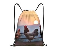 Animal Chickens Sports Backpack String Design Drawstring Gym Bag Lightweight Sport Gym String Bag For Climbing Women Shopping 39X46Cm