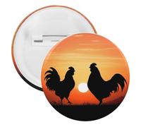 Animal Chickens Tinplate Badge Personalized Round Brooch Large Craft Button Suitable for Teachers, Nurses, Doctors, Staff, Party Gift Accessories, 5PCS, Plastic, plastics