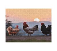 Animal Chickens Wooden Puzzle with Storage Box, Eco-Friendly Wooden Jigsaw Puzzle for Home Leisure, Stress Relief & Decoration 500 PCS