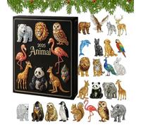 Animal Christmas Advent 2025,2D Acrylic Decor 24 Days | Ornament Advent Countdown Calendar - for Festival Planners Living Room Bedroom Office Study Front Door Wall Mantel Window Sill