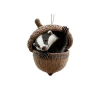 Animal Christmas Decorations 9D Acrylic Ornament Pattern for Christmas Tree Owl Squirrel Ornament Pendant Hedgehog Bunny Bird Xmas Ornaments For The Home