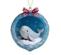 Animal Christmas Hanging Decoration 2D Ice Acrylic Hanging Decoration Frosty World Animal Pendant Suitable for Winter Fairytale Land Decoration of Christmas Trees Christmas Decoration (B)