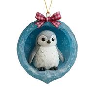 Animal Christmas Hanging Decoration 2D Ice Acrylic Hanging Decoration Frosty World Animal Pendant Suitable for Winter Fairytale Land Decoration of Christmas Trees Christmas Decoration (F)
