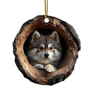 Animal Christmas Ornaments, 2D Acrylic Christmas Tree Pendants, Cute Animal Rustic Seasonal Decoration, Wildlife Hanging Ornaments for Home, Ceiling, Bookshelf, Rearview