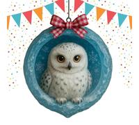 Animal Christmas Ornaments, 2D Acrylic Figure with Ice Crystal Caves Design, Beautiful Animal Christmas Decoration for Hanging on Trees, for Party, Farmhouse, Holiday, Bedroom, Festival, Outdoor, Wan