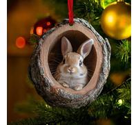 Animal Christmas Ornaments - 2D Acrylic Tree Pattern, Forest Decoration, Owl Pendant, Cute Hanging Ornaments and Gifts
