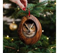 Animal Christmas Ornaments - 2D Acrylic Tree Pattern, Forest Decoration, Owl Pendant, Cute Hanging Ornaments for Holiday Gifts