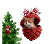 Animal Christmas Ornaments, Forest Animal Acorn Ornaments Forest Christ-mas Ornament, Pine Cone Animals Decoration,Creature Hanging Ornamen For Christmas Trees, Bags, Mobile Phones