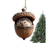 Animal Christmas Tassels and Hats Pendants | Cute Acrylic Tassels Pendants 2D Festive Christmas Tree Ornaments for Birthday Thanksgiving Home Bedroom Dorm
