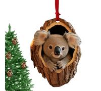 Animal Christmas Tree Decorations | Christmas Signs Cute Pendant,Koala Monkey Cat Home Decor, 2D Acrylic Holiday Ornament, Tree Ornaments