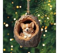 Animal Christmas Tree Ornaments, Christmas Tree Animal Pattern 2d Acrylic Ornament, Forest Animal Decoration, Seasonal Decor for Christmas Tree, Christmas Decor Keepsake Gifts, Raccoon Ornament (X)