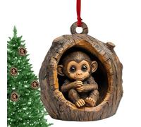 Animal Christmas Tree Ornaments | Cute Pendant Christmas Ornaments | 2D Acrylic Home Decor Tree, Koala Monkey Cat Bag Pendant, New Years Decorations